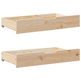 Bedlades 2 St Met Wieltjes 80X55X17 Cm Massief Grenenhout