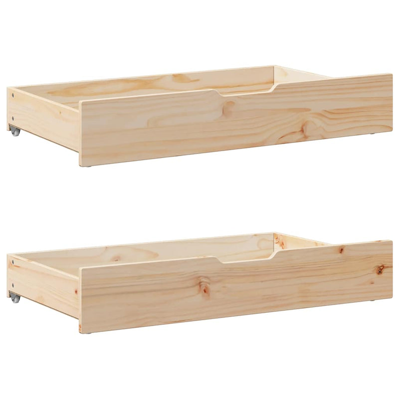 Bedlades 2 St Met Wieltjes 80X55X17 Cm Massief Grenenhout