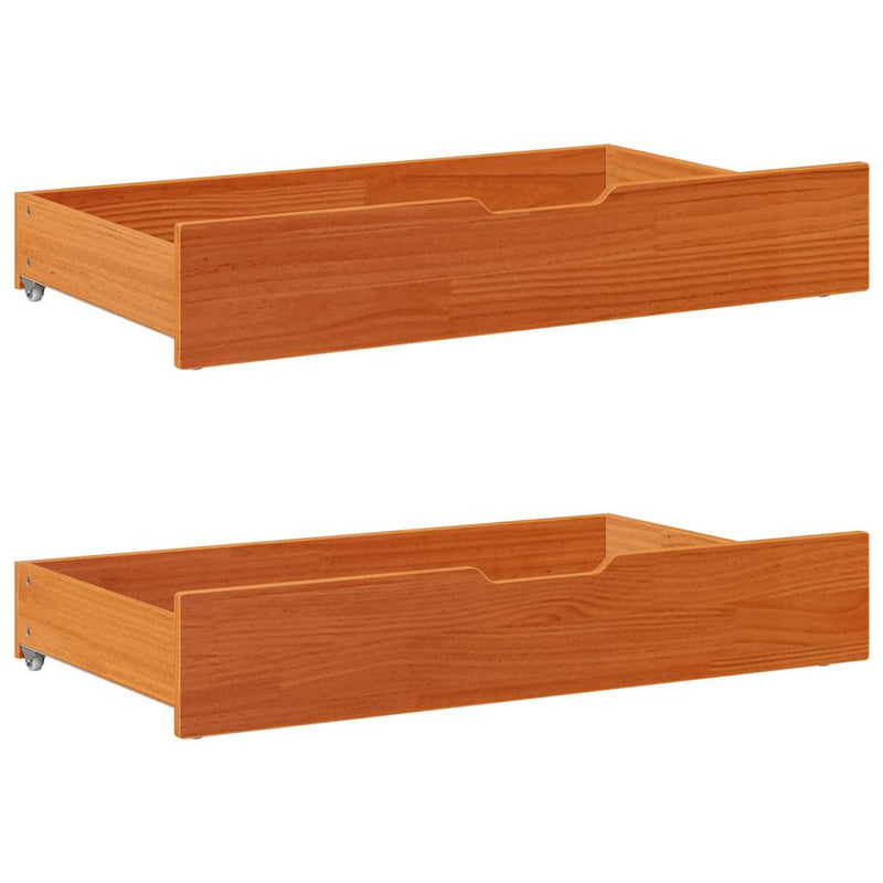 Bedlades 2 St Met Wieltjes 80X55X17 Cm Massief Grenenhout