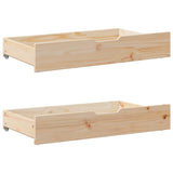 Bedlades 2 St Met Wieltjes 80X55X17 Cm Massief Grenenhout