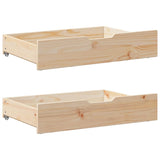 Bedlades 2 St Met Wieltjes 80X55X17 Cm Massief Grenenhout