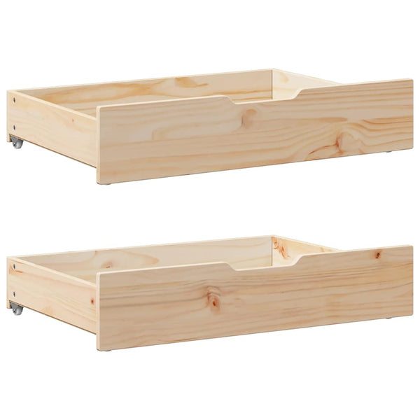 Bedlades 2 St Met Wieltjes 80X55X17 Cm Massief Grenenhout