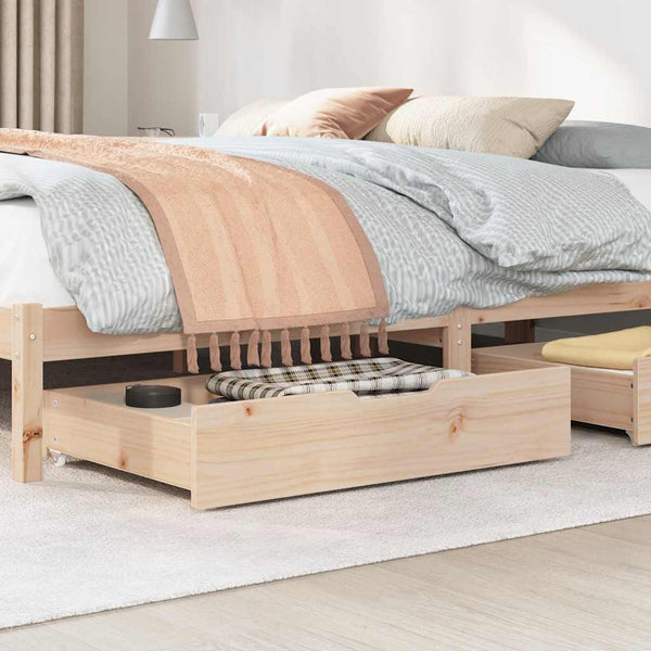 Bedlades 2 St Met Wieltjes 80X55X17 Cm Massief Grenenhout