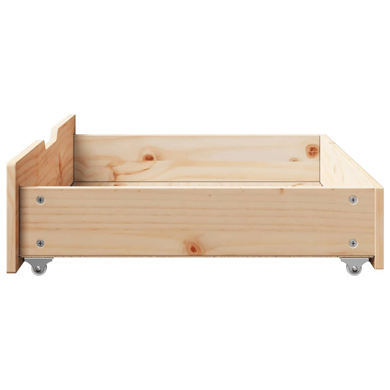 Bedlades 2 St Met Wieltjes 80X55X17 Cm Massief Grenenhout