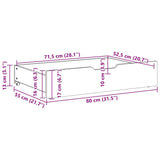 Bedlades 2 St Met Wieltjes 80X55X17 Cm Massief Grenenhout