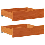 Bedlades 2 St Met Wieltjes 80X55X17 Cm Massief Grenenhout