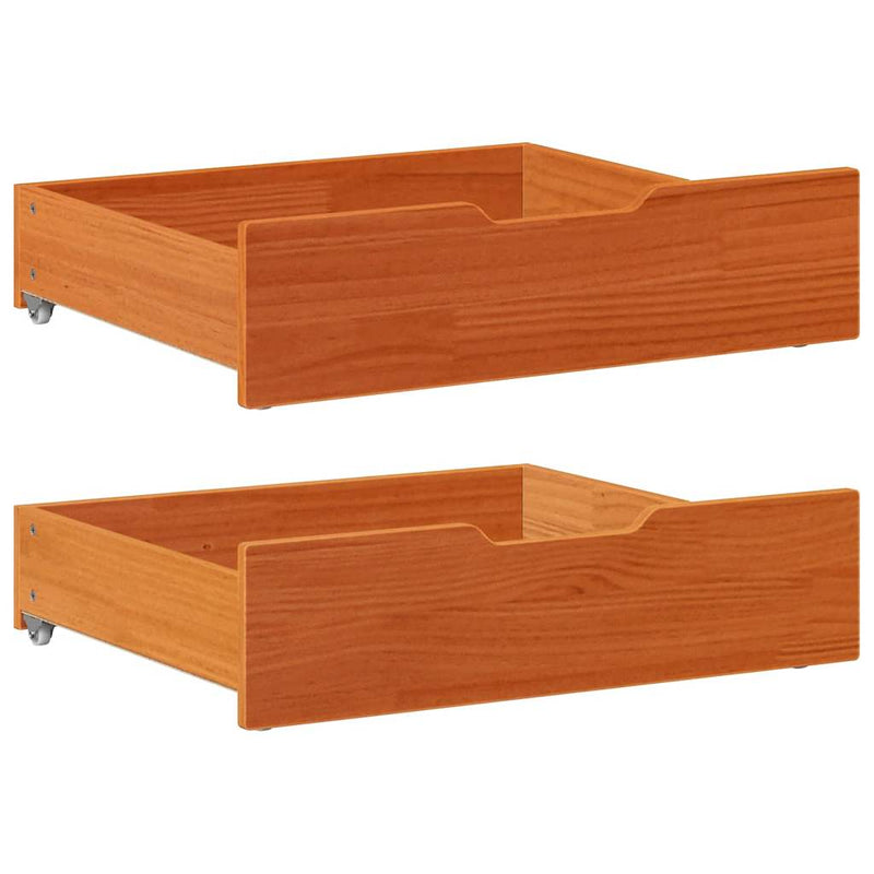 Bedlades 2 St Met Wieltjes 80X55X17 Cm Massief Grenenhout