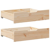 Bedlades 2 St Met Wieltjes 80X55X17 Cm Massief Grenenhout