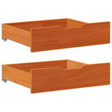 Bedlades 2 St Met Wieltjes 80X55X17 Cm Massief Grenenhout