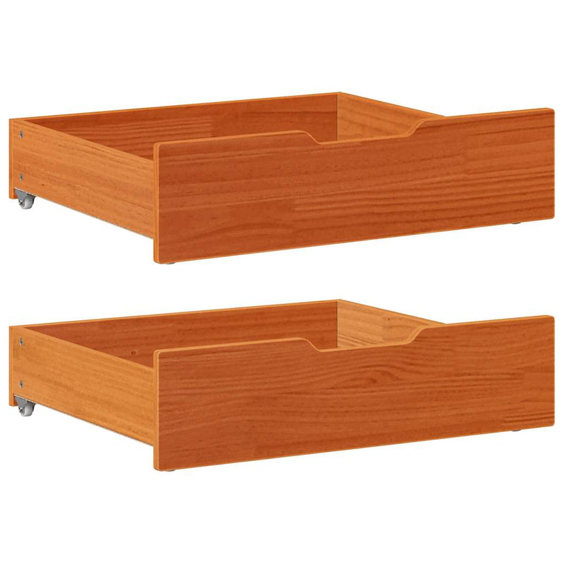 Bedlades 2 St Met Wieltjes 80X55X17 Cm Massief Grenenhout
