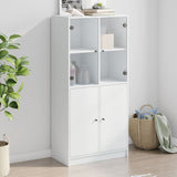 Highboard Zwart 68 X 37 X 142 Cm Bewerkt Hout
