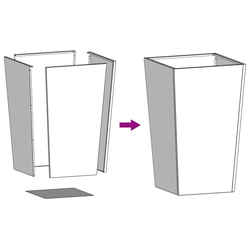 Plantenbak Staal Antracietkleurig