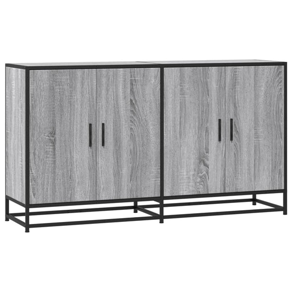 Dressoir 134X35X76 Cm Bewerkt Hout Eikenkleurig