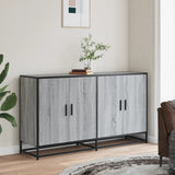 Dressoir 134X35X76 Cm Bewerkt Hout Eikenkleurig