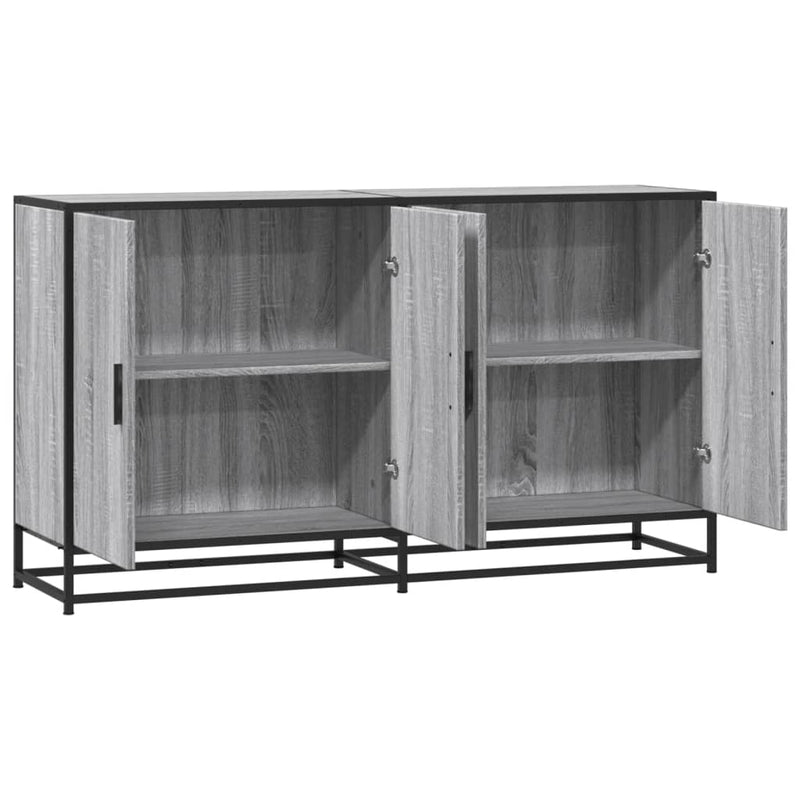 Dressoir 134X35X76 Cm Bewerkt Hout Eikenkleurig