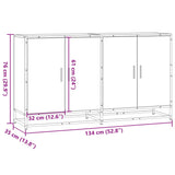 Dressoir 134X35X76 Cm Bewerkt Hout Eikenkleurig
