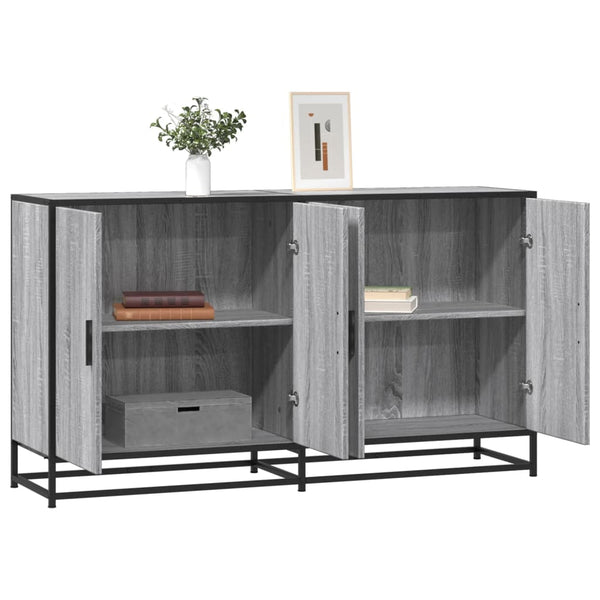 Dressoir 134X35X76 Cm Bewerkt Hout Eikenkleurig
