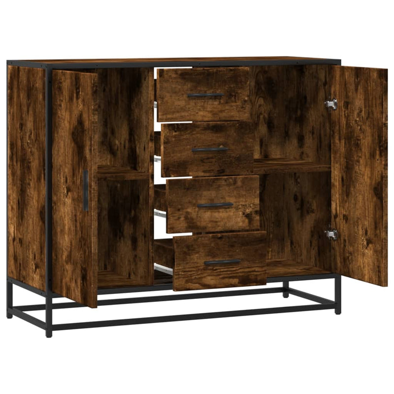 Dressoir 92X35X76 Cm Bewerkt Hout Kleurig