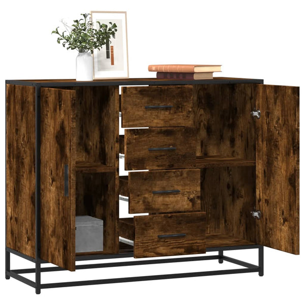 Dressoir 92X35X76 Cm Bewerkt Hout Kleurig