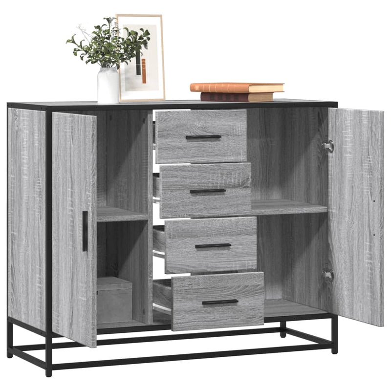 Dressoir 92X35X76 Cm Bewerkt Hout Kleurig