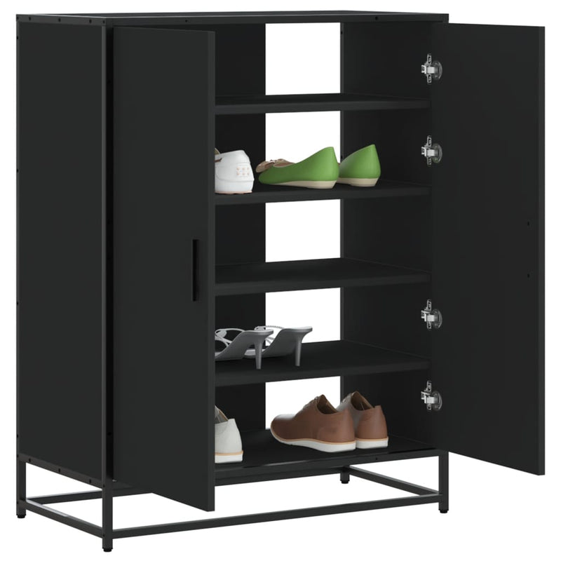 Schoenenkast 75X38X97,5 Cm Bewerkt Hout En Metaal