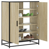 Schoenenkast 75X38X97,5 Cm Bewerkt Hout En Metaal