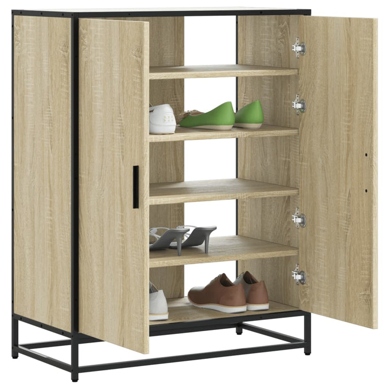 Schoenenkast 75X38X97,5 Cm Bewerkt Hout En Metaal
