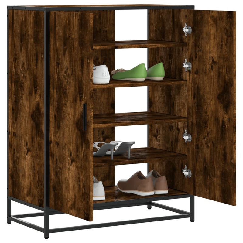 Schoenenkast 75X38X97,5 Cm Bewerkt Hout En Metaal