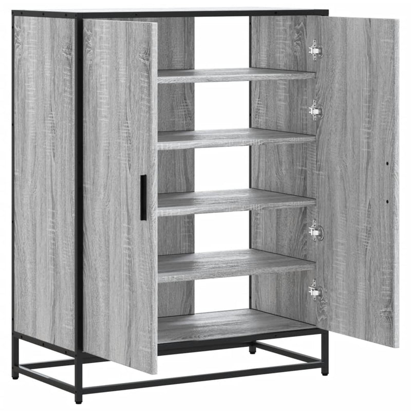 Schoenenkast 75X38X97,5 Cm Bewerkt Hout En Metaal