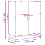 Schoenenkast 75X38X97,5 Cm Bewerkt Hout En Metaal