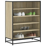Schoenenkast 75X38X97,5 Cm Bewerkt Hout En Metaal Bruin Eiken