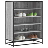 Schoenenkast 75X38X97,5 Cm Bewerkt Hout En Metaal Bruin Eiken