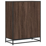 Schoenenkast 75X38X97,5 Cm Bewerkt Hout En Metaal Bruin Eiken