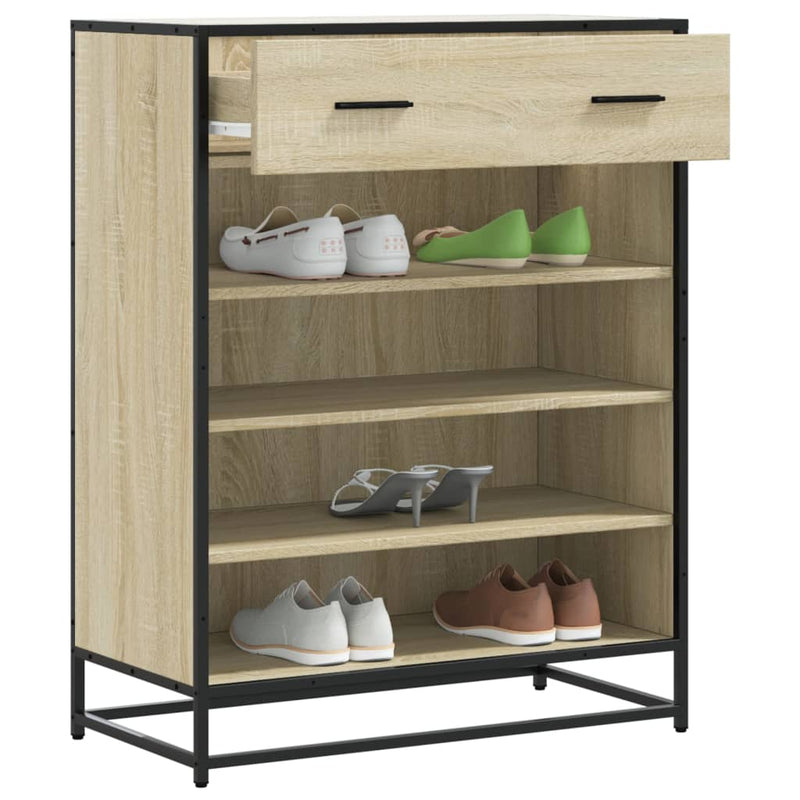 Schoenenkast 75X38X97,5 Cm Bewerkt Hout En Metaal
