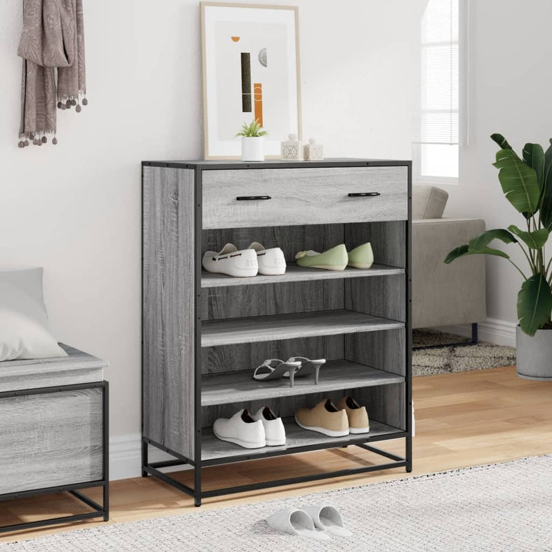 Schoenenkast 75X38X97,5 Cm Bewerkt Hout En Metaal