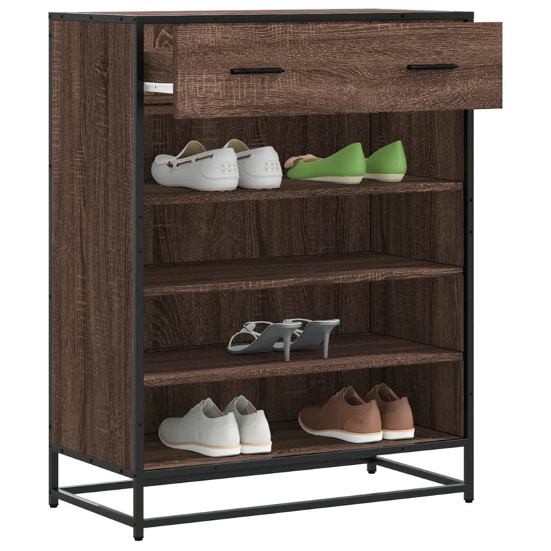 Schoenenkast 75X38X97,5 Cm Bewerkt Hout En Metaal