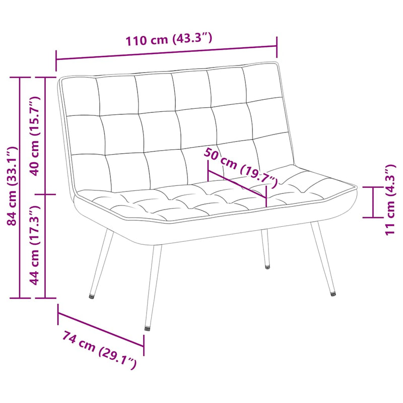 Bankje 110X74X84 Cm Fluweel