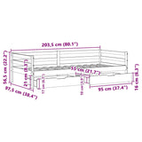 Slaapbank Met Lades 90X200 Cm Massief Grenenhout Wit