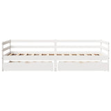 Slaapbank Met Lades 90X200 Cm Massief Grenenhout Wit