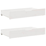Slaapbank Met Lades 90X200 Cm Massief Grenenhout Wit