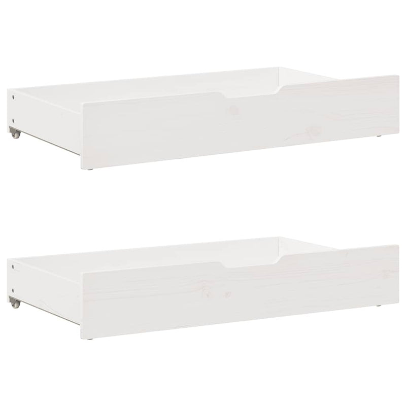 Slaapbank Met Lades 90X200 Cm Massief Grenenhout Wit