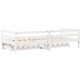 Slaapbank Met Lades 90X200 Cm Massief Grenenhout Wit