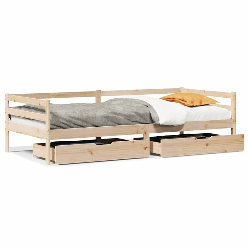 Slaapbank Met Lades 80X200 Cm Massief Grenenhout