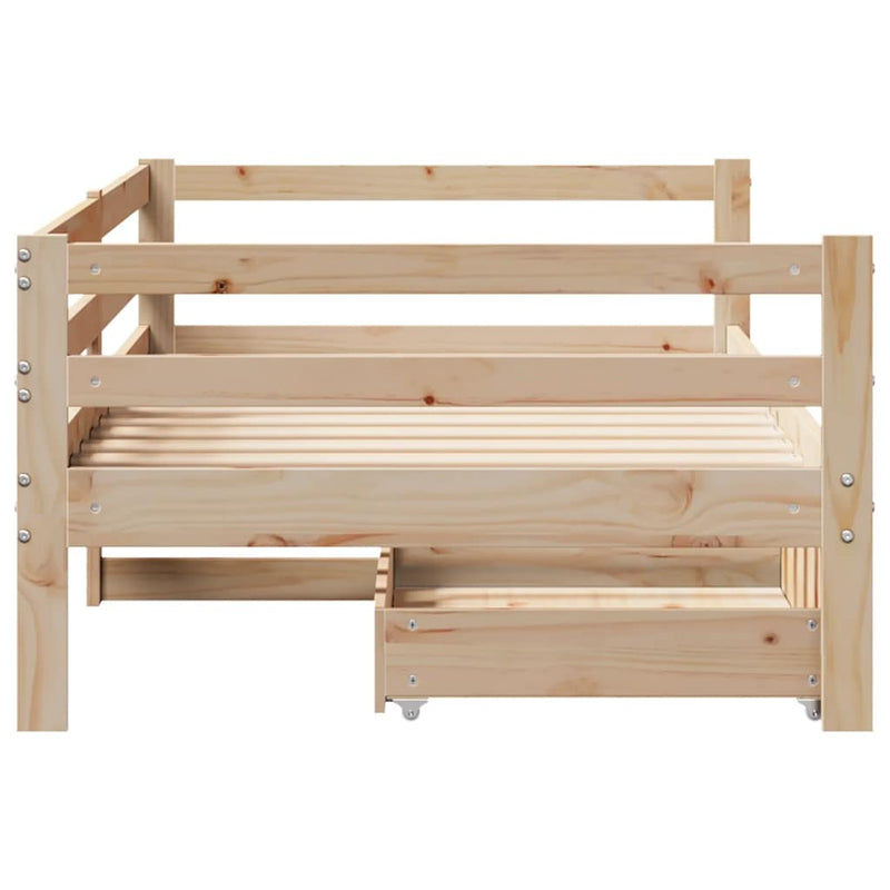 Slaapbank Met Lades 80X200 Cm Massief Grenenhout