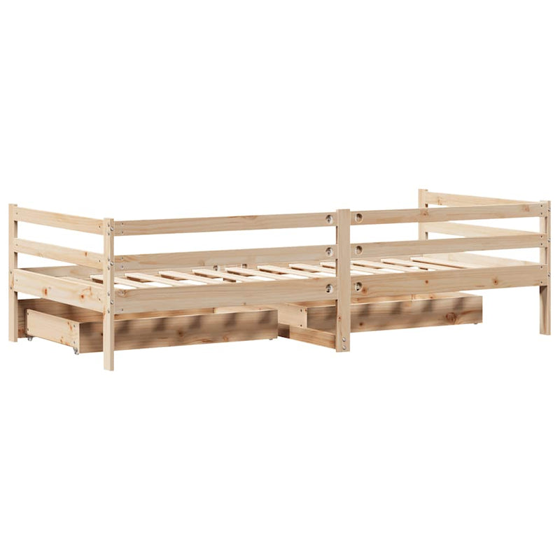 Slaapbank Met Lades 80X200 Cm Massief Grenenhout