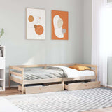 Slaapbank Met Lades 80X200 Cm Massief Grenenhout