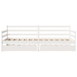 Slaapbank Met Lades 90X200 Cm Massief Grenenhout Wit