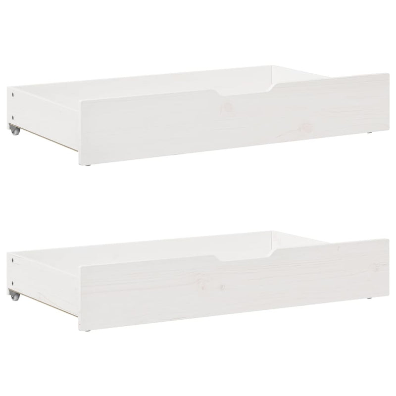 Slaapbank Met Lades 90X200 Cm Massief Grenenhout Wit