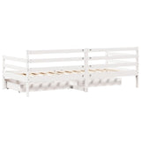 Slaapbank Met Lades 90X200 Cm Massief Grenenhout Wit