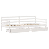 Slaapbank Met Lades 90X200 Cm Massief Grenenhout Wit